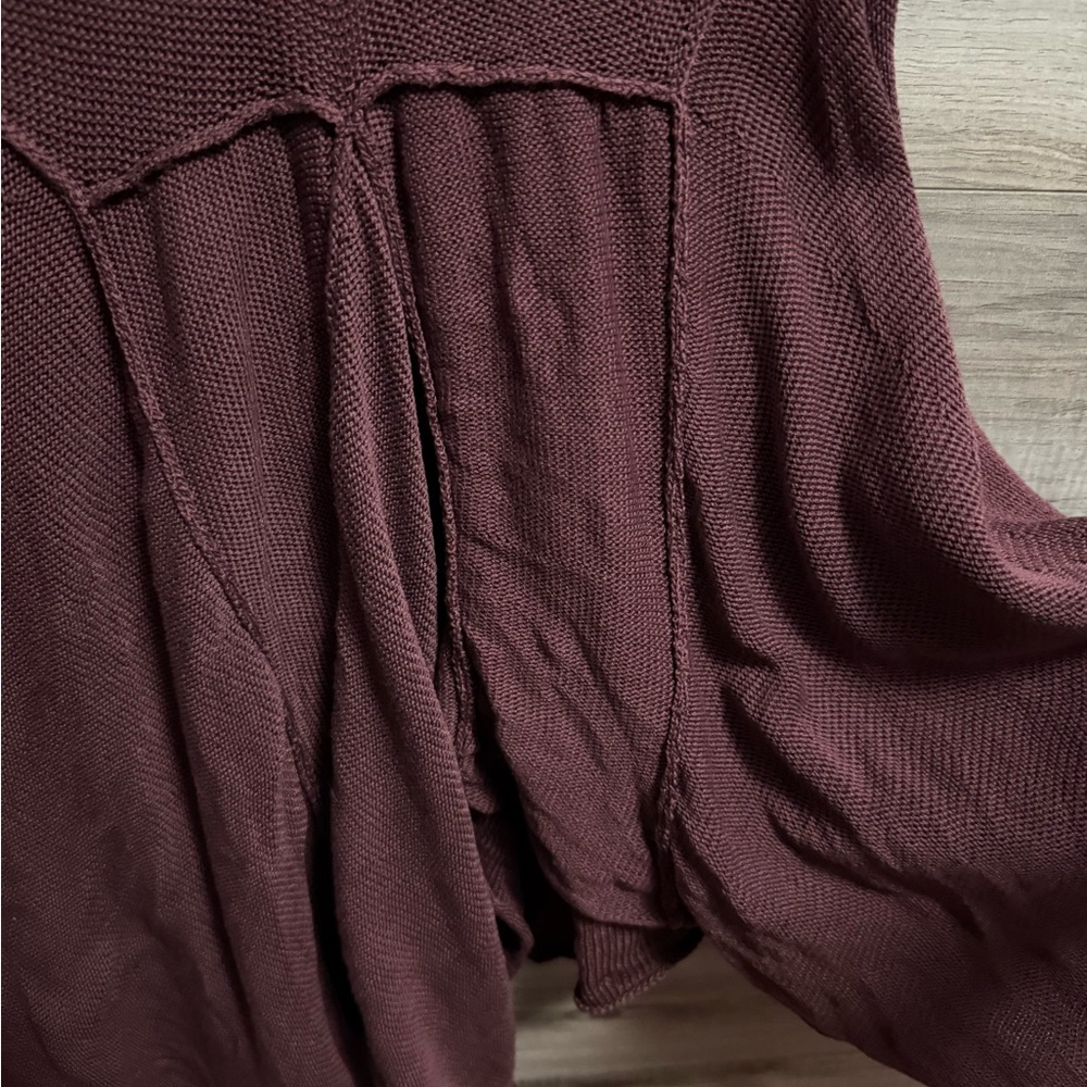 Peruvian Connection maroon 100% Pima cotton midi dress - Picture 5 of 8